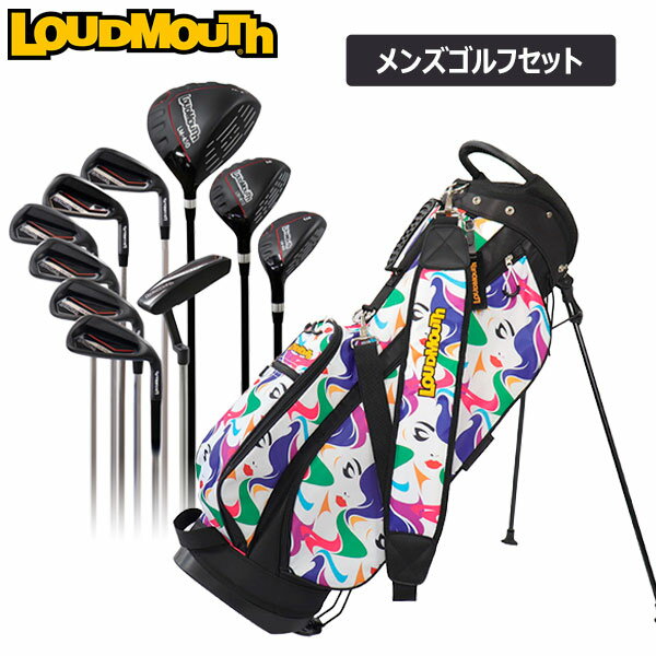 【未使用】ラウドマウス レディース ゴルフセット クラブ7本 キャディバッグ 新品】ラウドマウス レディース クラブセット 7本+キャディバッグ 紺