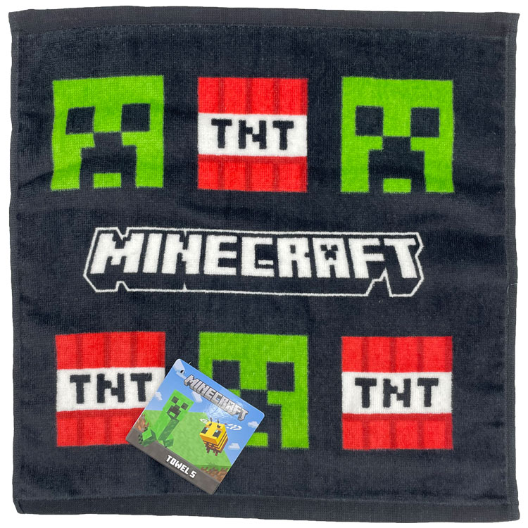 Minecraft タオルS クリーパー＆TNT火薬 マイクラ ハンドタオル 手洗い 539085