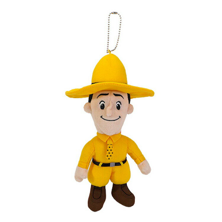 【7/10限定!最大P14倍】おさるのジョージ マスコット 黄色い帽子のおじさん 887434 パペット ボールチェーン付き ぬいぐるみ かわいいのサムネイル