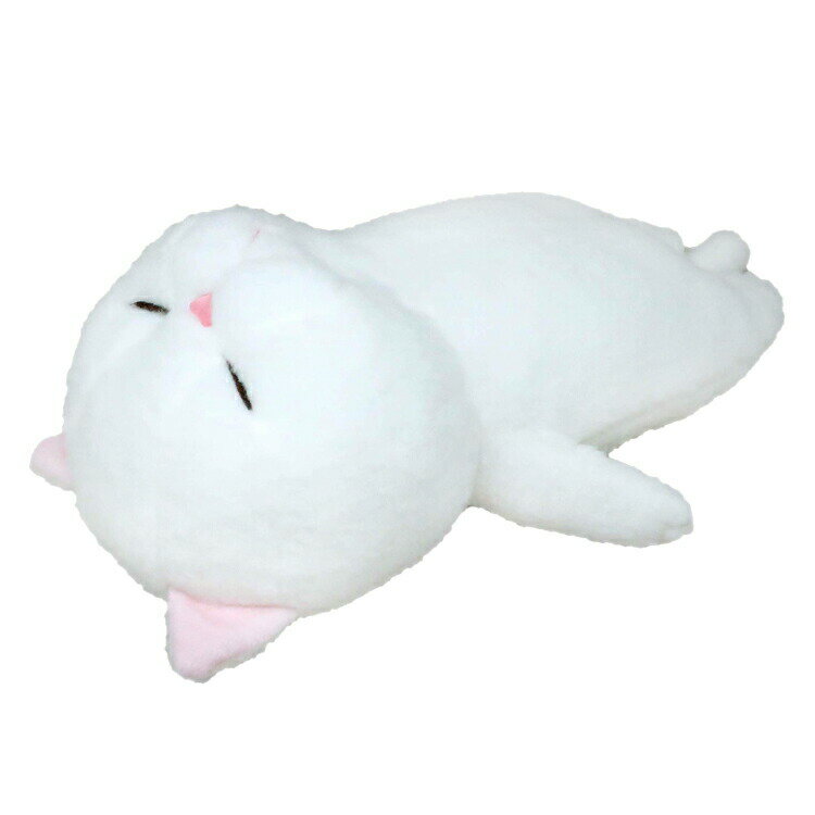 ぼうみたいなねこ ぬいぐるみL しろぼう 寝姿 ぼうねこ 棒のような猫 棒状 挟まる猫 寝てる猫 白猫