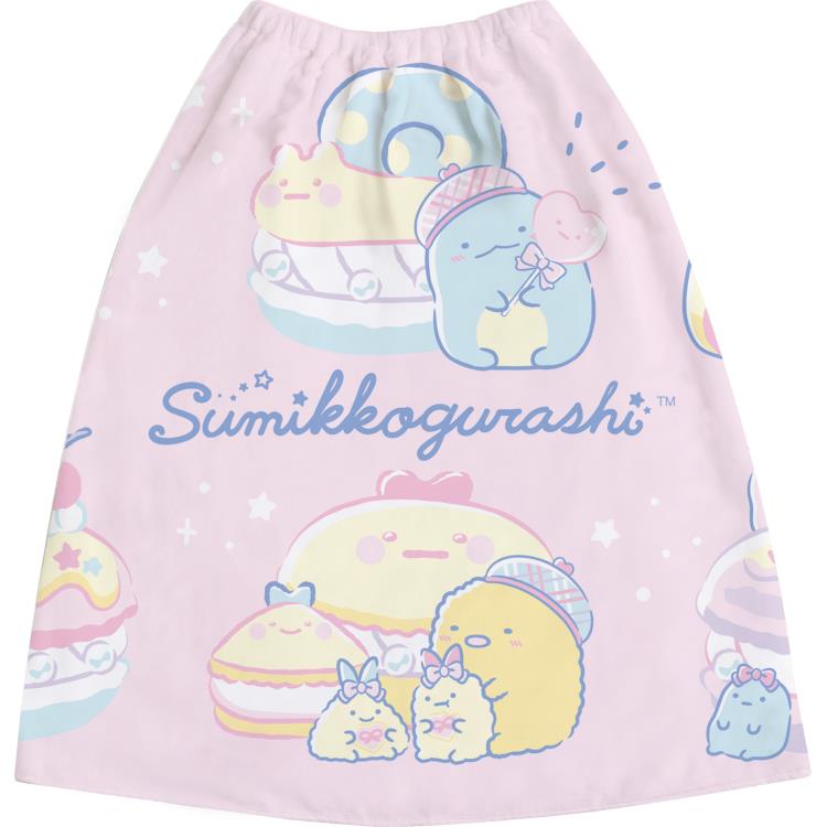 すみっコぐらし お着替えタオルM CM41802　ピンク　サマーアイテム　巻きタオル　ラップタオル　60cm　..