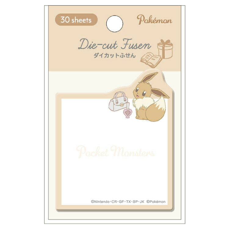 ポケットモンスター ダイカット付箋 イーブイ PLUS MART ポケモン ふせん フセン メモ 30枚 135543