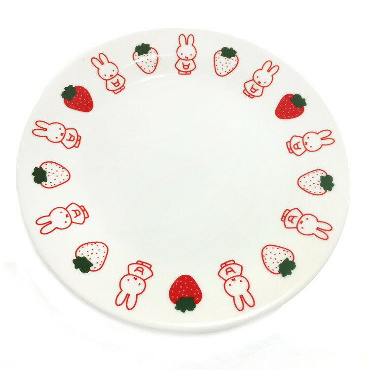 ミッフィー プレートL 404633 ストロベリー miffy いちご柄 お皿 朝食 パンのサムネイル