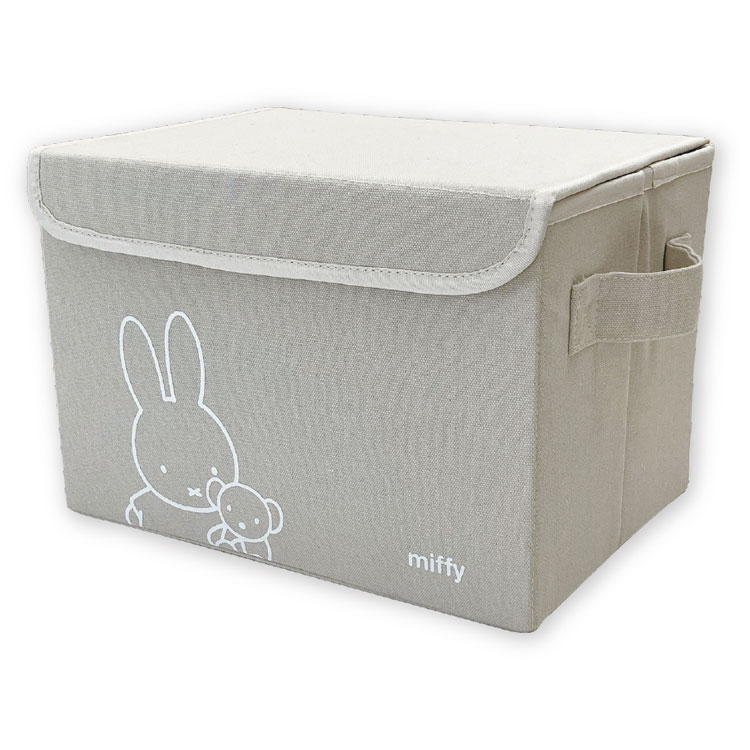 ミッフィー フタ付き折り畳み収納ボックス グレー 200610 miffy