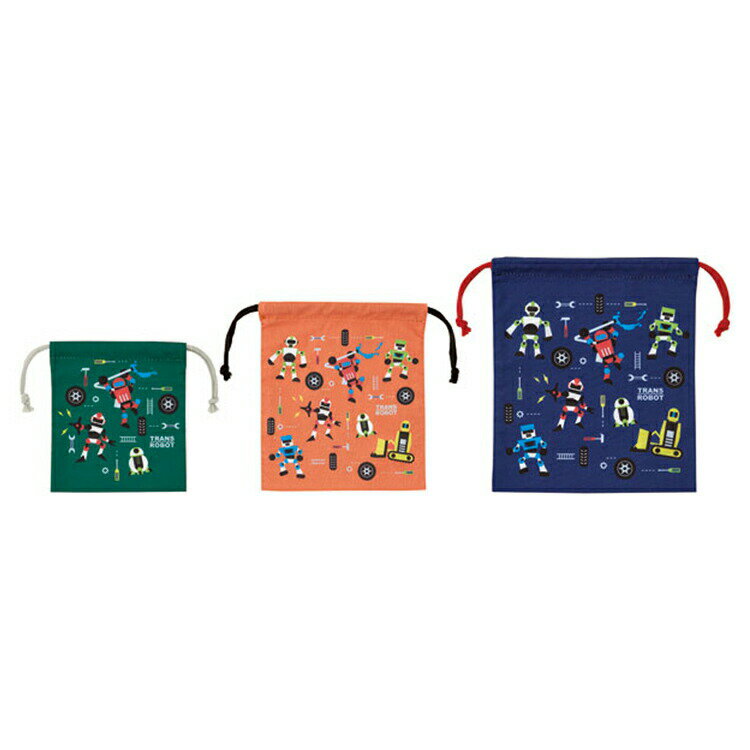 乐天商城 - トランスロボット KB3S 巾着3枚セット 入園入学