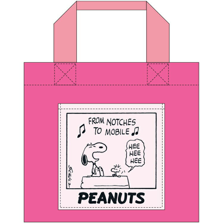 スヌーピー ミニトートバッグ ピンク ピーナッツ プチコレクション 第2弾 PEANUTS レトロ 帆布 マチあり 727493