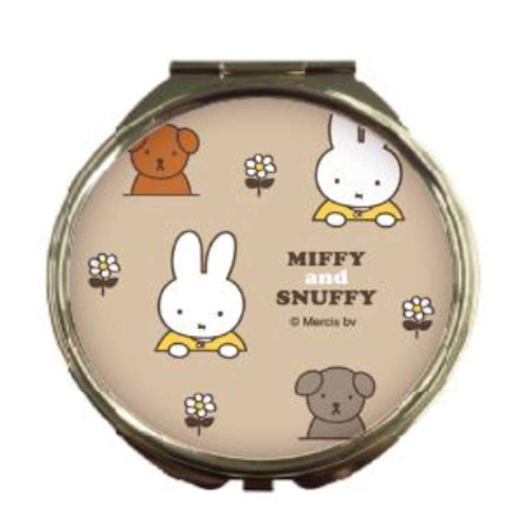 ミッフィー ミラー GY 鏡 コンパクト鏡 かがみ カガミ グレイ MIFFY and SNUFFY 074367