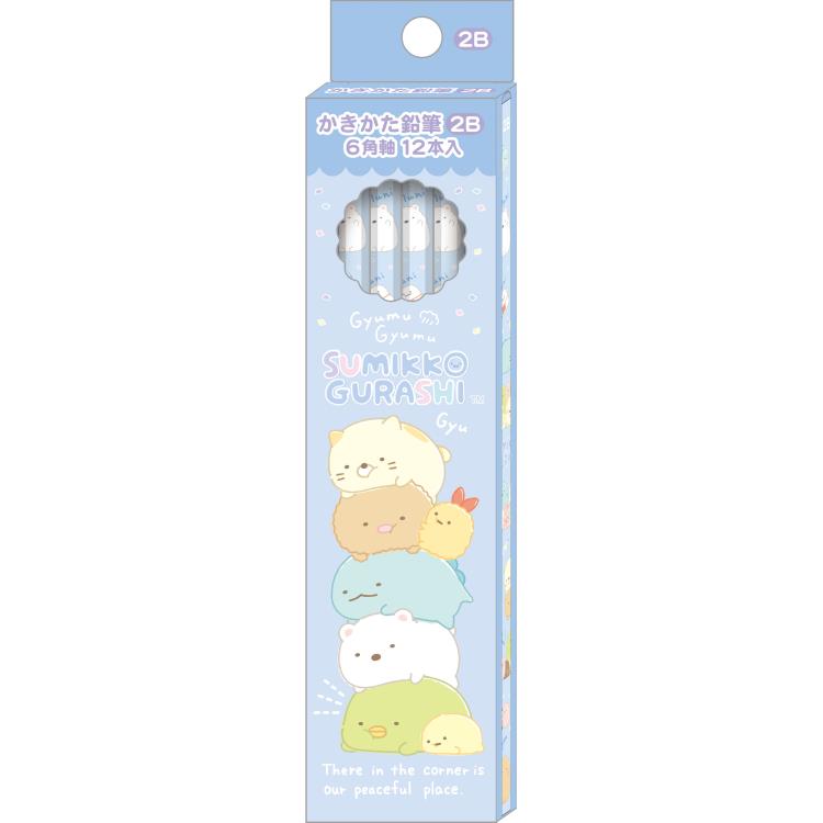 すみっコぐらし かきかた鉛筆12本箱入り 2B PH18703 ハッピースクール 六角軸 1ダース 入園入学