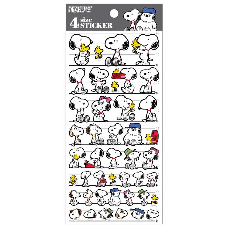 スヌーピー 4サイズ ステッカーズ ファミリー 040242 PEANUTS ピーナッツ オラフ カミオ