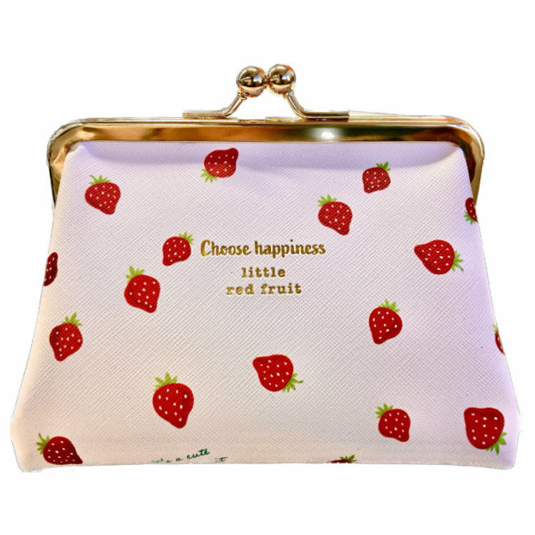 ICHIGO4 がま口ポーチ B イチゴ いちご 苺 可愛い 小物入れ マチが広い コスメ入れ 737638のサムネイル