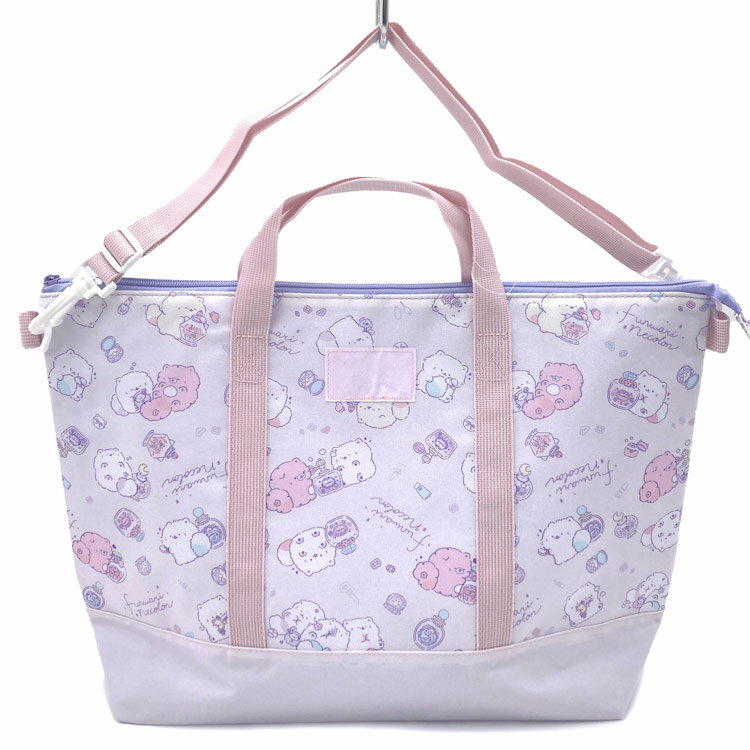 ふんわりねころん 2WAYトートバッグ 434613 新入学 総柄シリーズ 新学期 ネコ 水色 入園入学