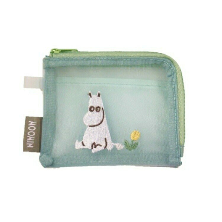 ムーミン メッシュL字パスケース ミント ミルクカラー MOOMIN メッシュ 定期入れ カード入れ 小物入れ ..