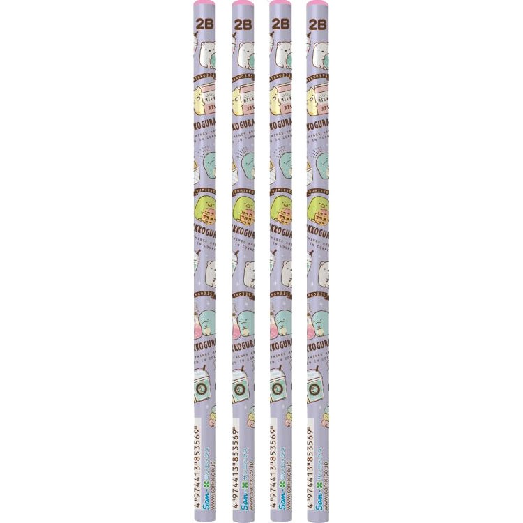 【4本セット】すみっコぐらし 鉛筆2B丸 同柄4本組