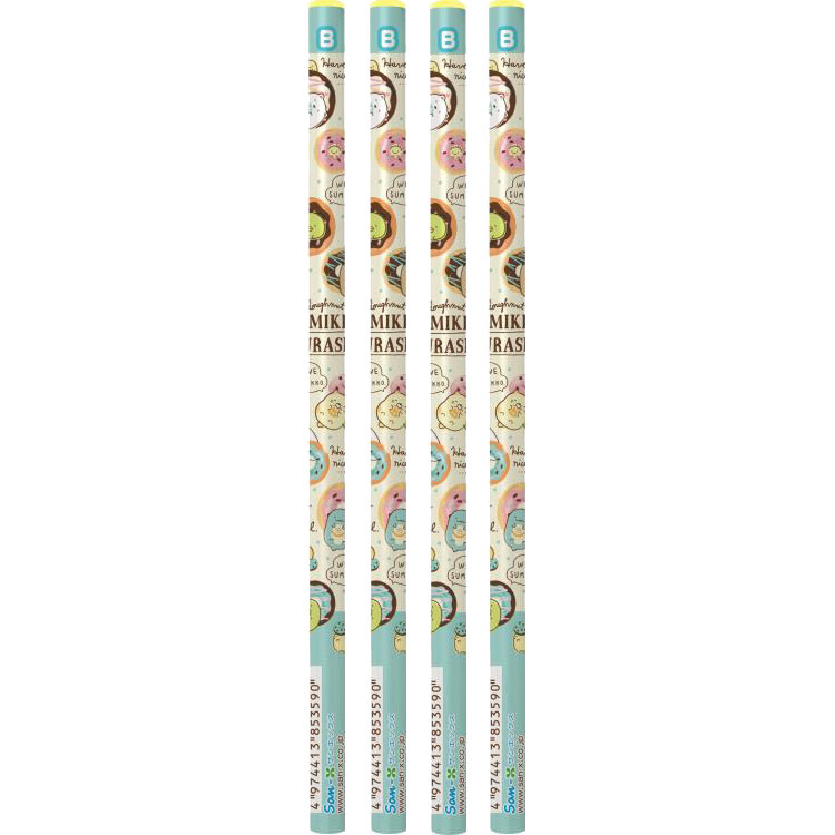 【4本セット】すみっコぐらし 鉛筆B丸 同柄4本組