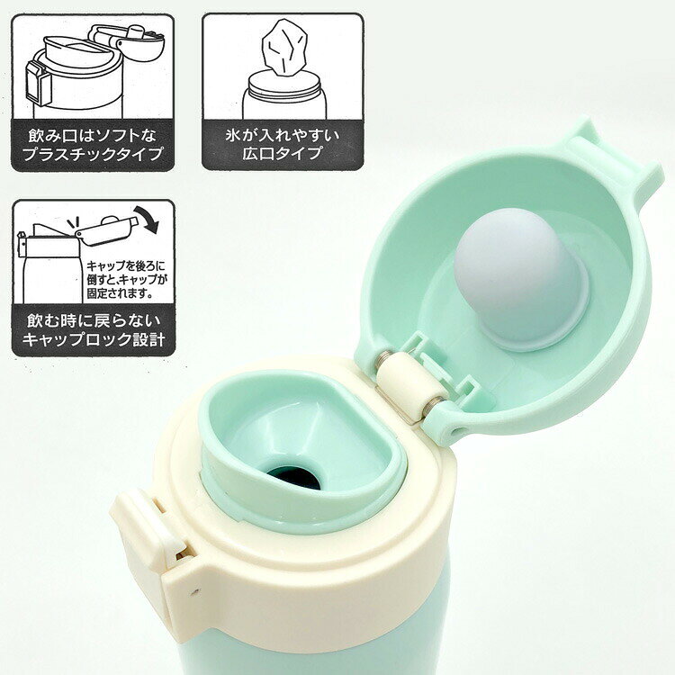 キャラクターハウス キャロルの不思議の国のアリス ヤングオイスター STOT3 ステンレスワンタッチボトル350ml Disney ディズニースケーター｜アングル2