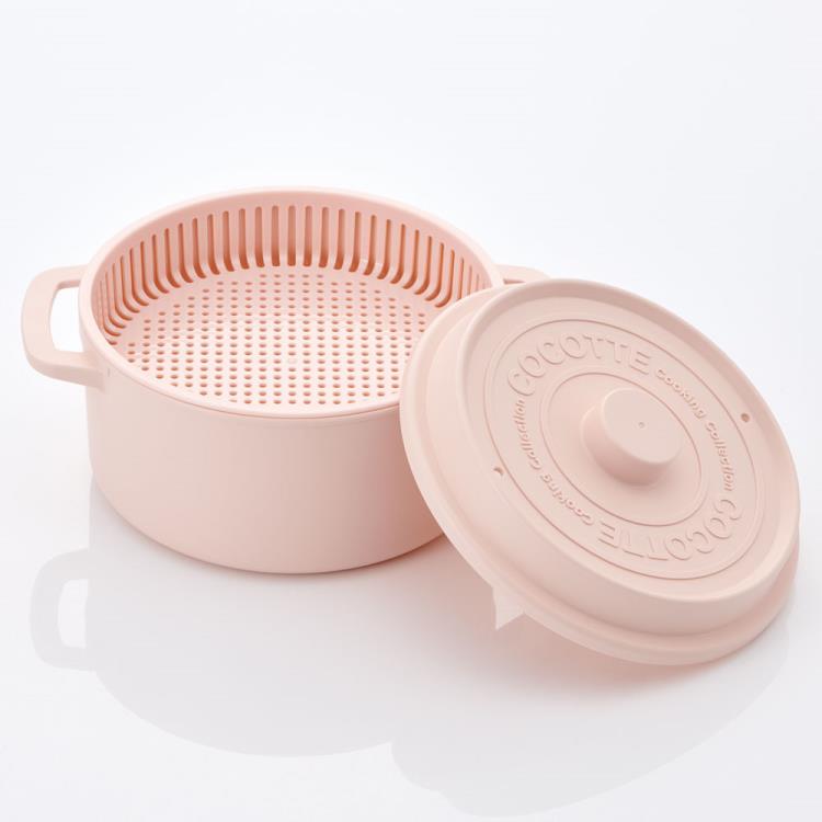 送料無料 くすみピンク MWCP2 食洗機対応 ココット風電子レンジ用鍋 電子レンジ調理器 alphakids-10401184 キャラクターハウス キャロル サンプル画像3