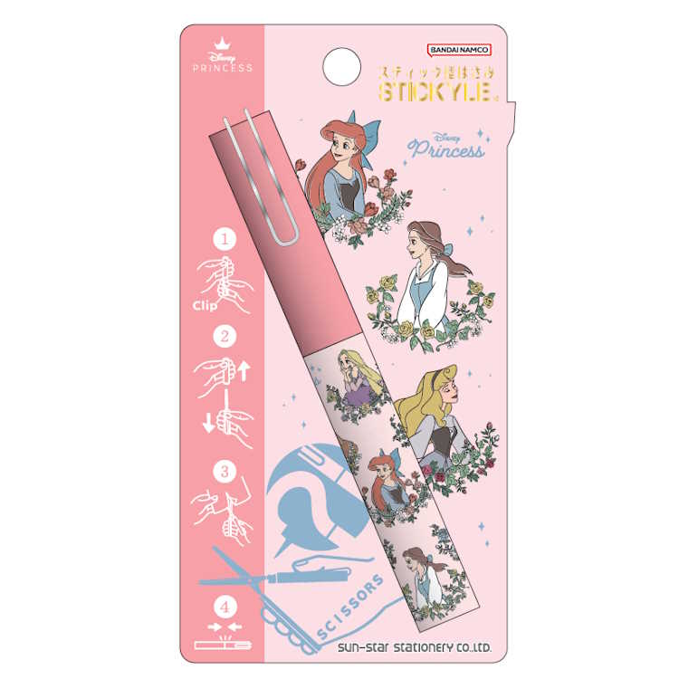 Scissors - ディズニープリンセス スティッキールはさみ スリム コンパクト ハサミ カット 切断 スティック 768762
