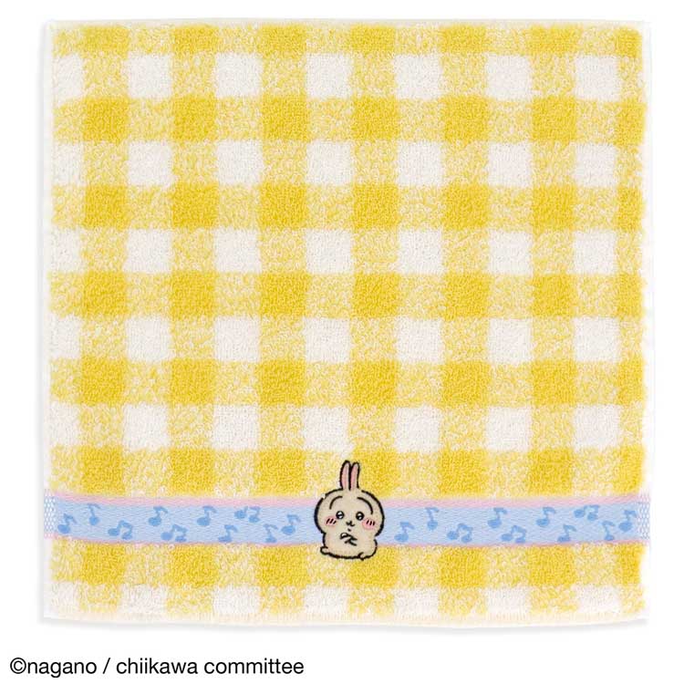 Towels, Handkerchieves - ちいかわ 41-1050070 タオルハンカチ ちいかわ 音符 イエロー うさぎ