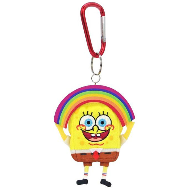 スポンジボブ カラビナマスコット レインボー 201669 ぬいぐるみ キーホルダー 虹