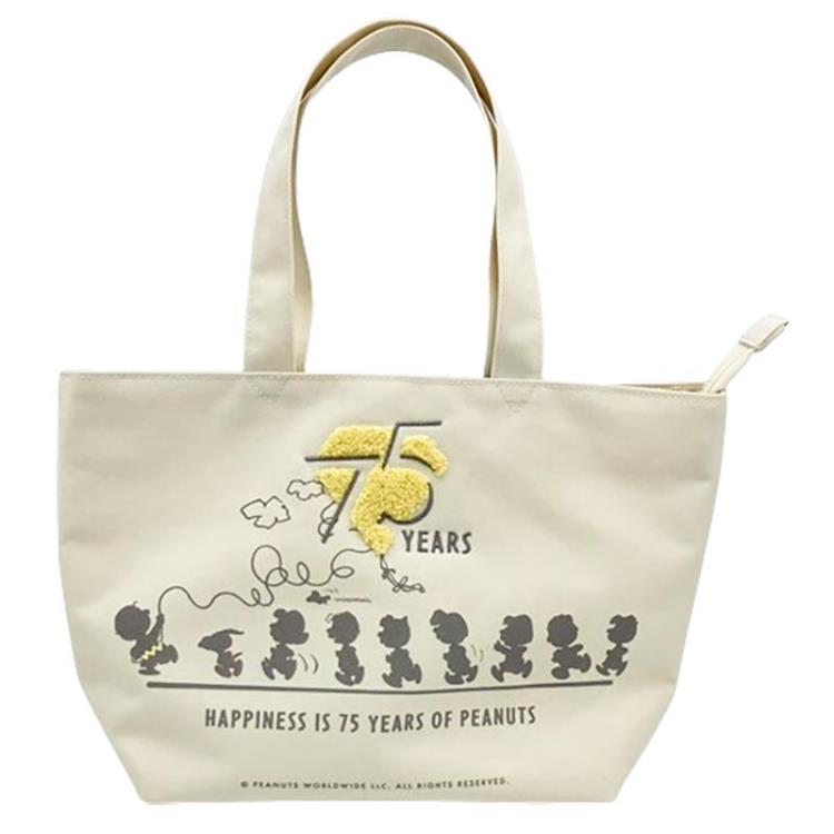 Rakuten - スヌーピー ファスナーミニトート PEANUTS 75th 199508 75周年 記念 限定 バッグ 帆布 ファスナー付