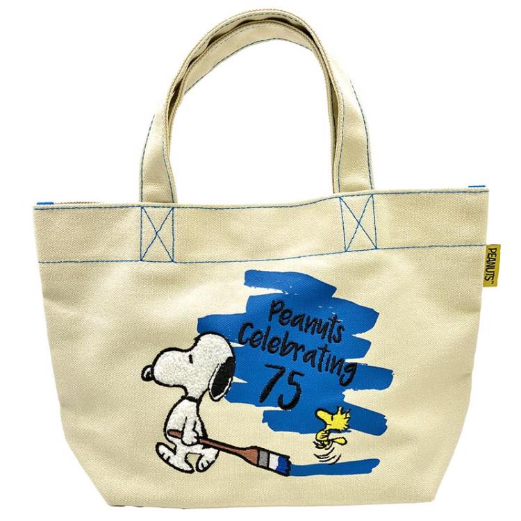 Rakuten - スヌーピー セレブレーション サガラミニトート BL PEANUTS 75th 202802 75周年 記念 トートバッグ ブルー 青
