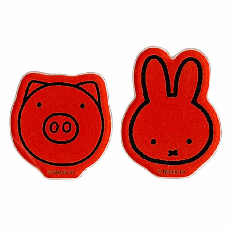 ミッフィー アクリルマグネットセット PIG ミッフィー&アニマルズ Miffy ブタ オレンジ