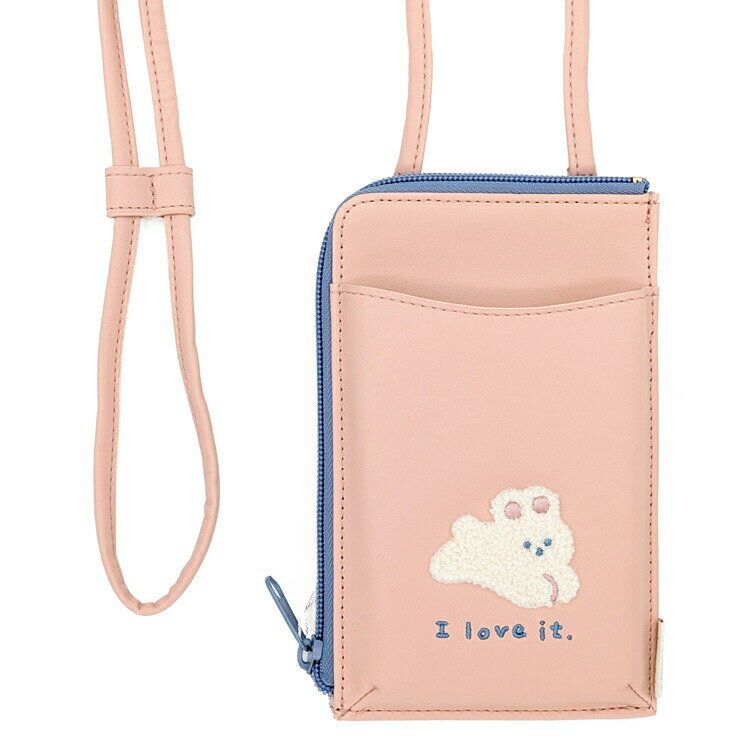 ピッコロット スマホポーチショルダー うさぎ 894864サガラ刺繍 財布 ピンク