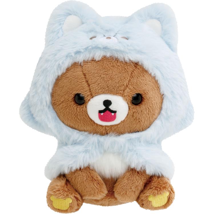 Rilakkuma - リラックマ ぬいぐるみ チャイロイコグマ アオコグのおとまり がおぉ お座り ケープ 口開き