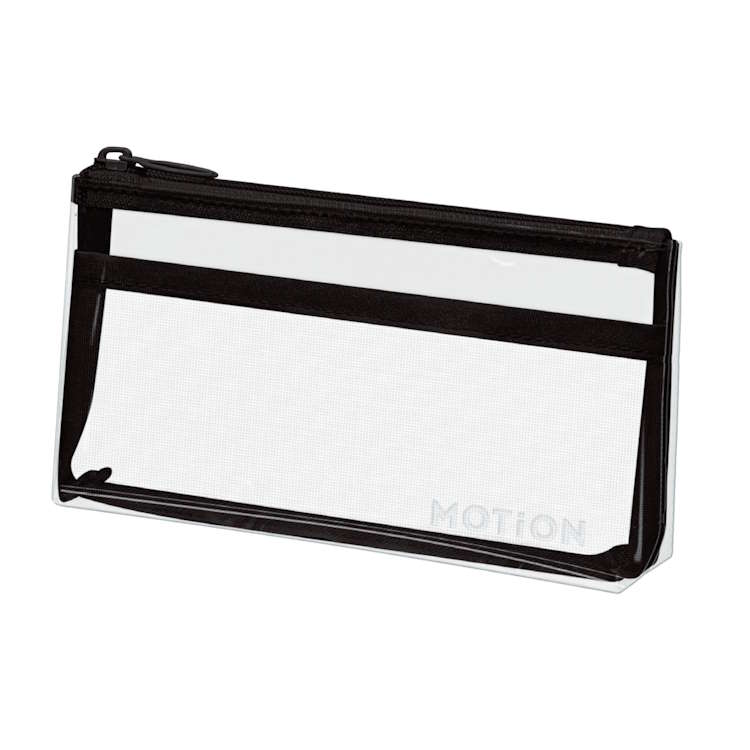 MOTiON クリアフラットペンポーチ ブラック 筆箱 ふでばこ ふでいれ ペンケース クリア 240384