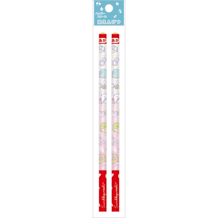 乐天商城 - すみっコぐらし 赤鉛筆2本 PH22803 ハッピースクール 丸軸 入園入学