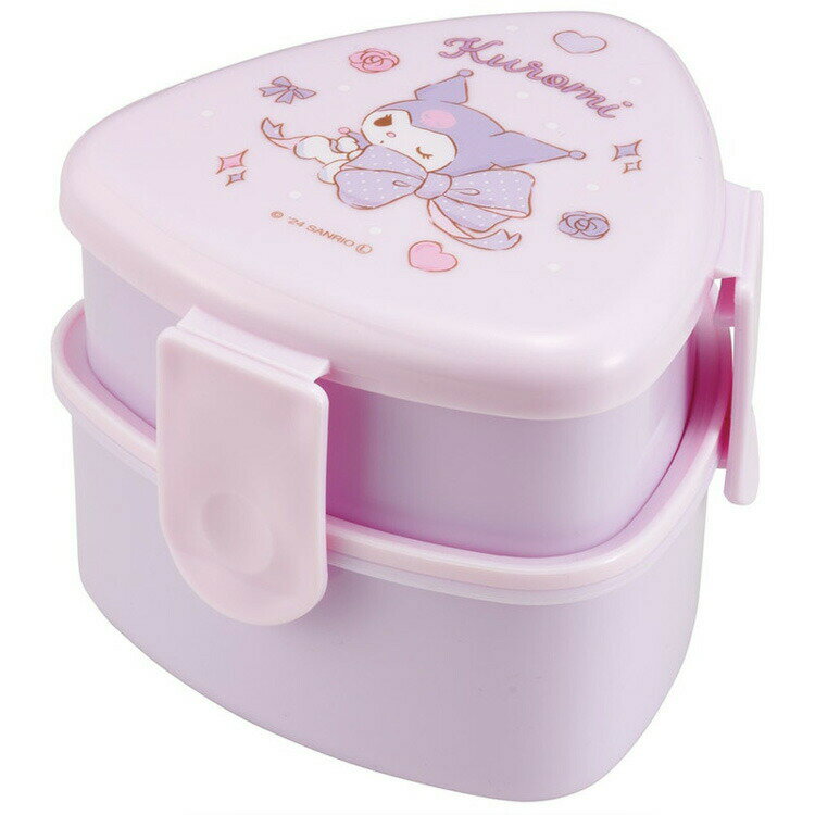 塑胶 - クロミ ONWT1AG 抗菌三角おにぎり用ランチボックス2段 フォーク付 ビッグリボン SANRIO サンリオ スケーター