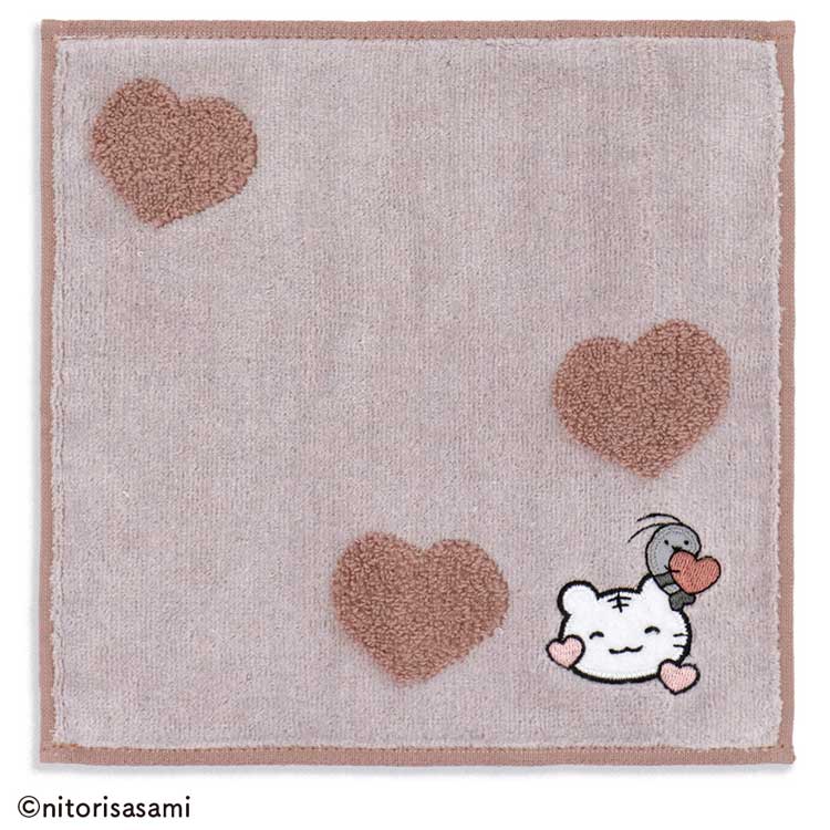 Hand Towel, Handkerchief - ホワイトタイガーとブラックタイガー 42-0040065 タオルハンカチ グレー きゅんです