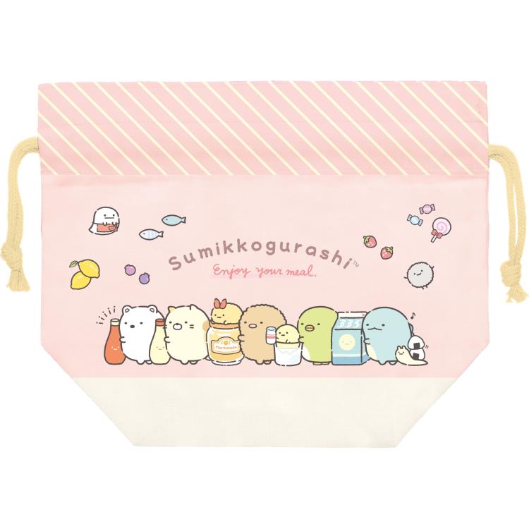 すみっコぐらし ランチ巾着 CA61801 ランチマーケット たべもの柄 お弁当袋