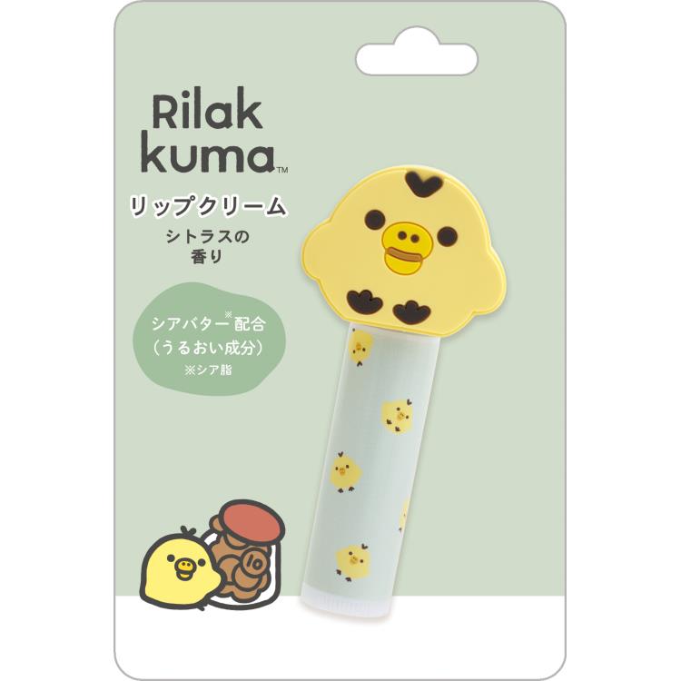 商品仕様マスコットがかわいいリップクリームです。 【サイズ】約80×35×25mm 【素材】 　ケース：PP 　マスコット：PVC 【仕様】香り付（シトラスの香り） 【生産国】中国 【特長】 　シアバター*配合（うるおい成分）＊シア脂 　使い終わったキャップはマスコットとして飾っても！特記事項※画像はあくまでも商品イメージになります。実際の商品と色や仕様が異なる場合がありますので、予め御了承ください。 ※メーカー希望小売価格はメーカーカタログに基づいて掲載しています。