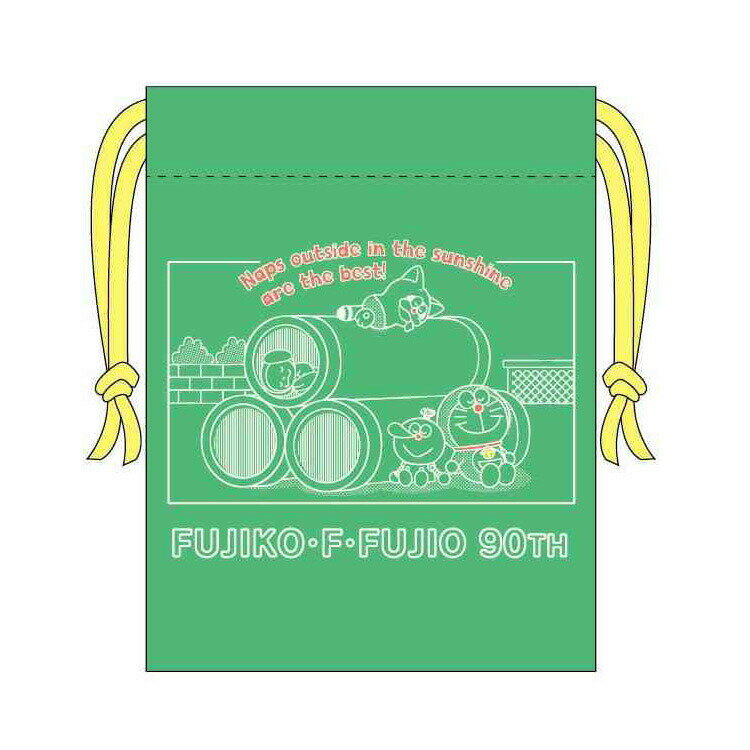 Bags, School Rucksacks - 藤子・F・不二雄 ミニ巾着 グリーン 90th 573133 ドラえもん ポコニャン コロ助 チンプイ