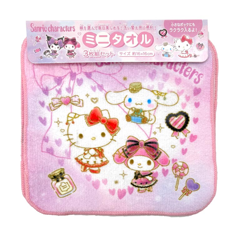 サンリオキャラクターズ ミニタオル3P 889735 SANRIO サンリオ