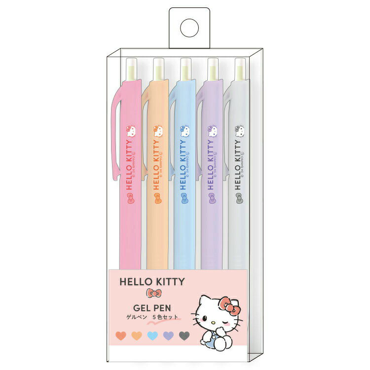 ハローキティ さんかくじくゲルペン0.5mm 5色セット 280019 SANRIO サンリオ