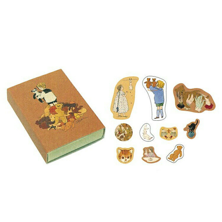 くらはしれい マッチ箱フレークシール くま 708270 イラストレーター 絵本 レトロ(3)