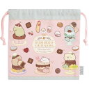 すみっコぐらし 巾着 CA64902 喫茶すみっコでチョコレートフェア ピンク コップ袋 給食袋