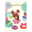 くまのがっこう ポストカード アイボリー 811640 プレゼントフォーミー Congratulations おめでとう お祝いカード