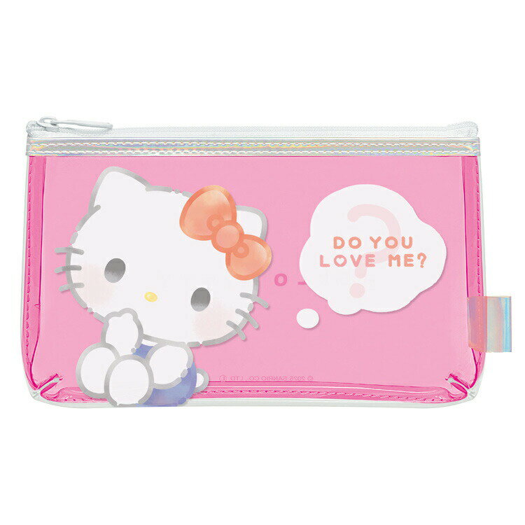 ハローキティ クリアフラットペンケース DO YOU LOVE ME? CUTE MODEL 056175 カミオジャパン
