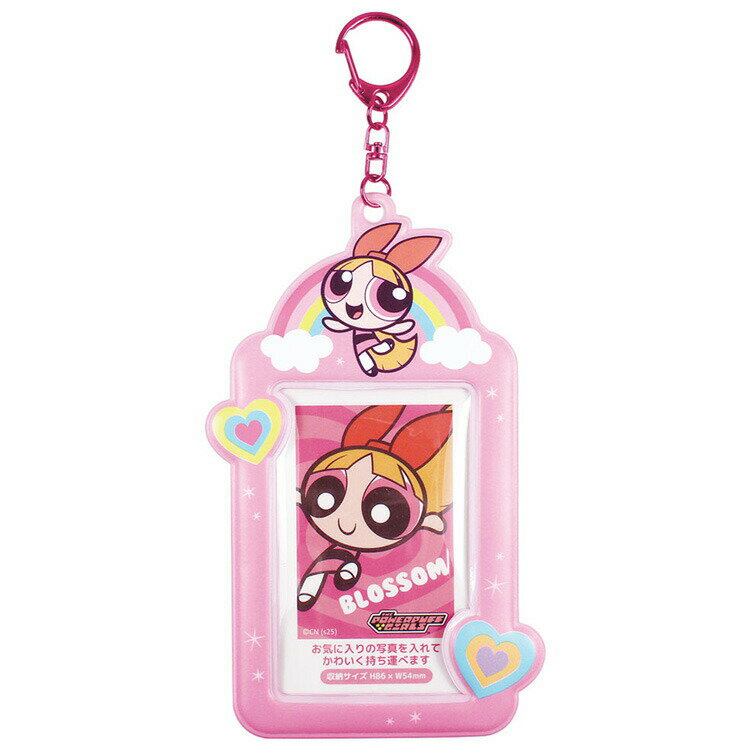パワーパフガールズ フォトフレームキーホルダー ブロッサム 250509 パワパフ ピンク