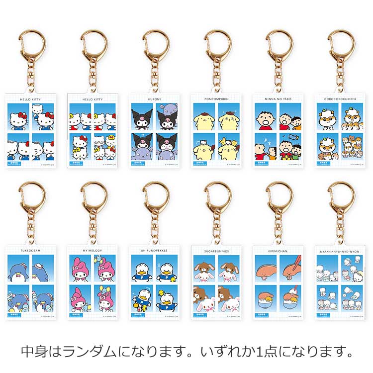 【中身はランダム】サンリオキャラクターズ トレーディング証明写真風キーホルダー vol.1 256464 SANRIO