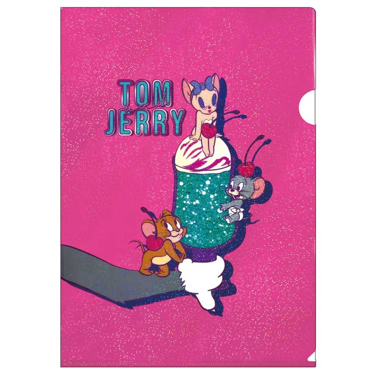 乐天商城 - トムとジェリー A4シングルクリアファイル ピンク 254947 トムジェリ