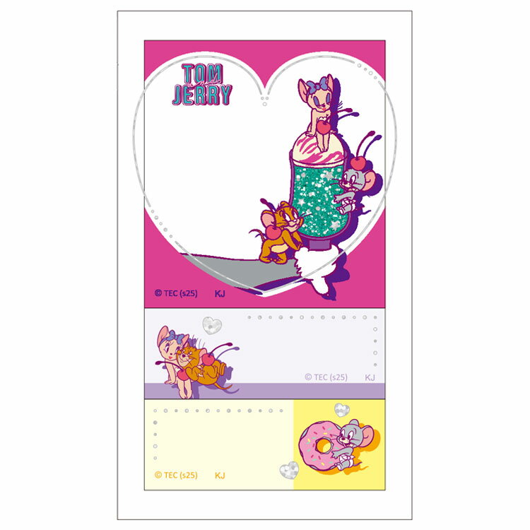 乐天商城 - トムとジェリー カバー付き付箋 ピンク 254961 トムジェリ