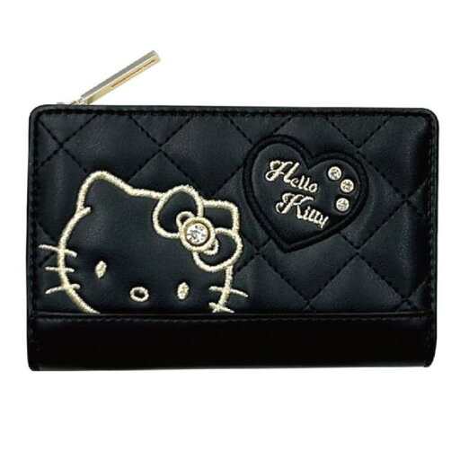 ハローキティ LF 深札入れ ブラック×ゴールド柄 151772 ワッペンキティ Hello Kitty サンリオ ハローキティ LF 深札入れ ブラック×ゴールド柄 151772 ワッペンキティ Hello Kitty サンリオ