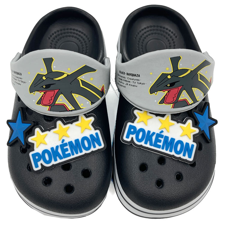 Rakuten - ポケットモンスター EVAサンダル 子供用 18cm 黒いレックウザ 履物 さんだる つっかけ こども 350663