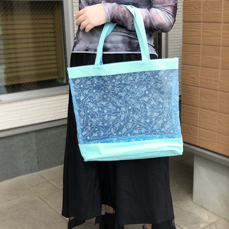 乐天商城 - シナモロール チュールフロッキートート L 422076 CINNAMOROLL ブルー