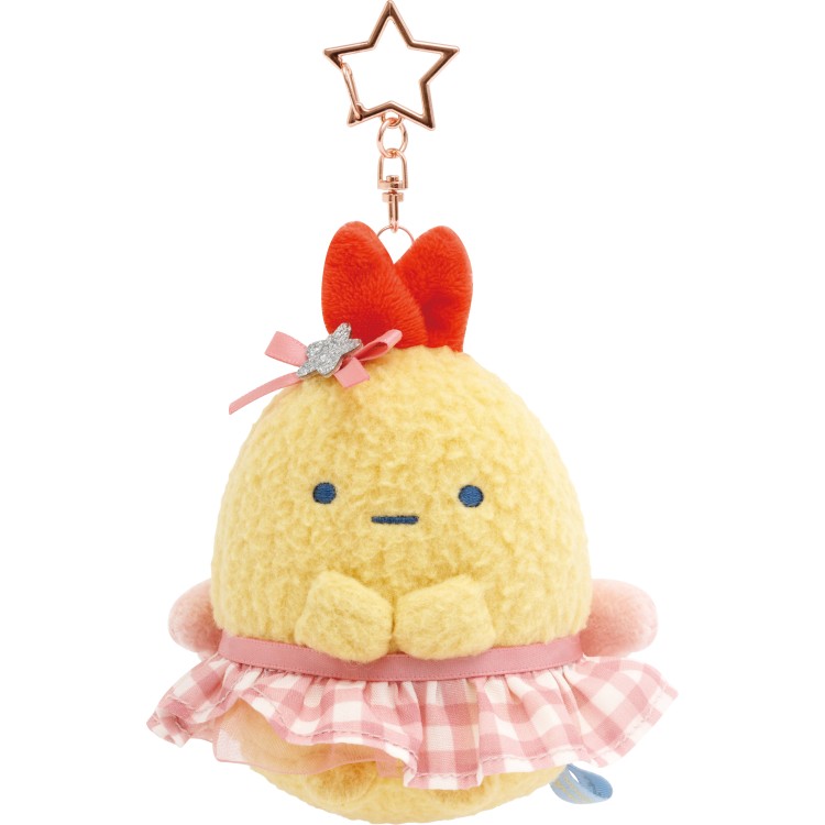 すみっコぐらし 夢のぶらさげぬいぐるみ えびふらいのしっぽ 夢みるしっぽず ぬいぐるみキーホルダー 星形キーホルダー レッド