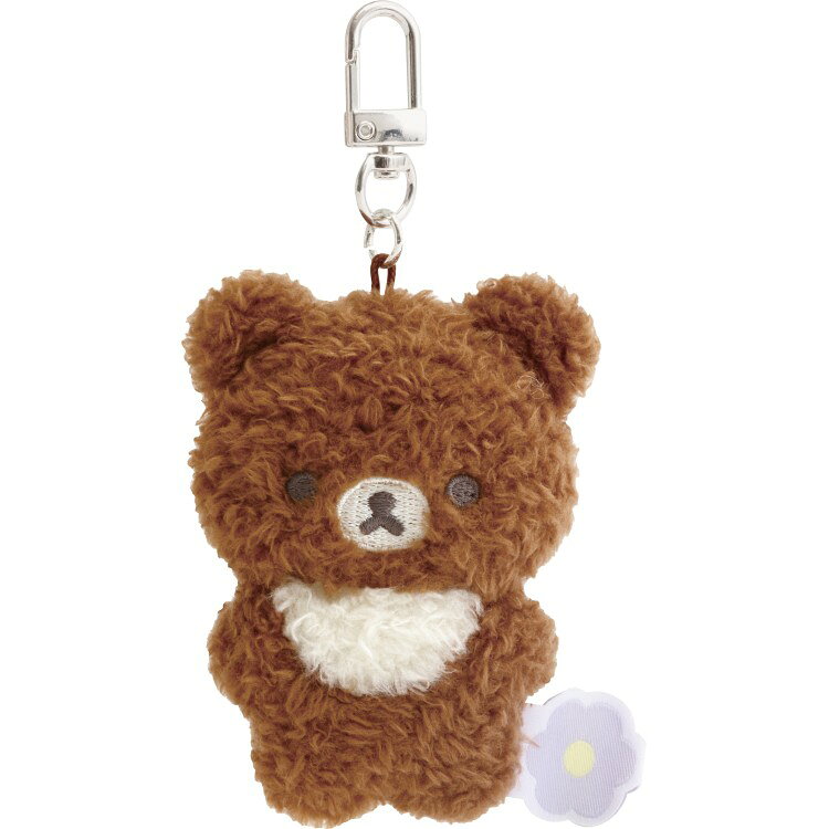 リラックマ ぶらさげぬいぐるみ チャイロイコグマ BASIC RILAKKUMA Flower ベーシック フラワー もこもこ素材 ぬいぐるみキーホルダー